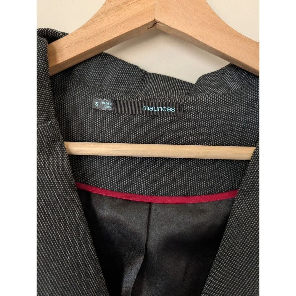 Y2k Maurices Black Fitted Ruched Blazer Office Siren‎ Alice Cullen Women's S